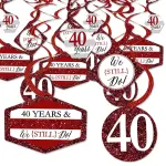 Big Dot of Happiness 40-Set We Still Do - 40th Wedding Anniversary Hanging Decor Swirls