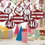 Big Dot of Happiness 40-Set We Still Do - 40th Wedding Anniversary Hanging Decor Swirls