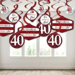 Big Dot of Happiness 40-Set We Still Do - 40th Wedding Anniversary Hanging Decor Swirls