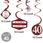 Big Dot of Happiness 40-Set We Still Do - 40th Wedding Anniversary Hanging Decor Swirls