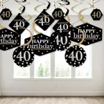 Big Dot of Happiness40-Set Adult 40th Birthday - Gold