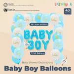 Blue Panda 43 Pieces Blue Baby Boy Balloons