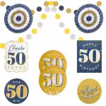 Sparkle and Bash 12-Piece 50th Birthday Party Supplies