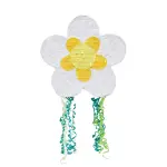 Blue Panda (13 x 13 x 3 In) Small Pull String Daisy Pinata for Spring Flower Birthday Party Decorations