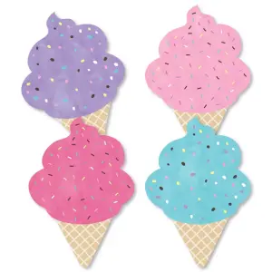 Big Dot of Happiness 20-Set Scoop Up the Fun - Ice Cream Cone