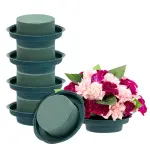 Juvale (4.7 x 2 in) Wedding Decorations 6-Pack Wet Round Green Foam for Flower Arrangements,