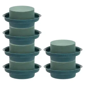 Juvale (4.7 x 2 in) Wedding Decorations 6-Pack Wet Round Green Foam for Flower Arrangements,