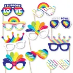 Big Dot of Happiness 10-Count Love is Love - Pride Glasses Photo Booth Props Kit