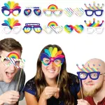 Big Dot of Happiness 10-Count Love is Love - Pride Glasses Photo Booth Props Kit