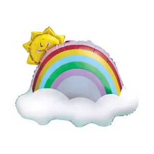 Spritz(24.4-Inch x 19.6-Inch) Rainbow Confetti Foil Balloon