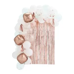 Spritz52-Count Large Balloons Arch with Backdrop Rose Gold