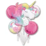 Anagram5-Pack Enchanted Unicorn Birthday Balloon Bouquet