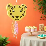 Blue Panda (16.5 x 13 x 3 In) Small - Pull String Leopard Pinata