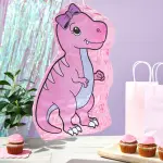 Blue Panda 16.5 x 13.0 x 3.0 in - Pink Dinosaur Pinata for Girls T-Rex Themed