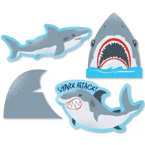 Big Dot of Happiness 24-Count Shark Zone Cut-Outs