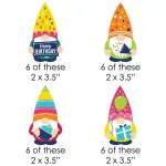 Big Dot of Happiness24-Count Gnome Birthday Shaped Cut Outs