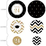 Big Dot of Happiness 27-Count Large Confetti - 2024 Gold Graduation Party Giant Circle Confetti - Party Decorations