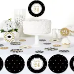 Big Dot of Happiness 27-Count Large Confetti - 2024 Gold Graduation Party Giant Circle Confetti - Party Decorations