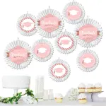 Big Dot of Happiness 9-Set Paper Fans Rose Gold Grad