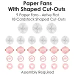 Big Dot of Happiness 9-Set Paper Fans Rose Gold Grad