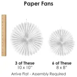 Big Dot of Happiness 9-Set Paper Fans Rose Gold Grad