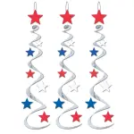 Beistle 9-Pack 30-inch Star Whirls Red/White/Blue