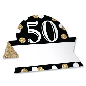 Big Dot of Happiness 24-Set Adult 50th Birthday - Gold Place Cards