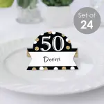 Big Dot of Happiness 24-Set Adult 50th Birthday - Gold Place Cards