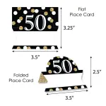 Big Dot of Happiness 24-Set Adult 50th Birthday - Gold Place Cards