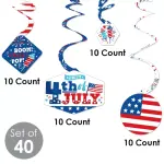 Big Dot of Happiness 40-Set Firecracker 4th of July - Party Hanging Decor