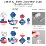 Big Dot of Happiness 40-Set Firecracker 4th of July - Party Hanging Decor