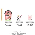 Big Dot of Happiness 15-Set Girl Farm Animals Centerpiece Sticks