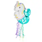 Blue Panda (16.5x13x3 in) - Pull String Unicorn Mermaid Pinata Birthday Decorations