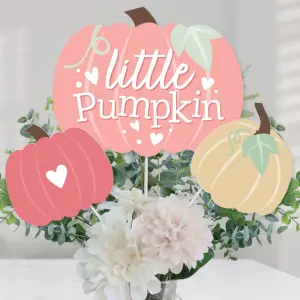 Big Dot of Happiness 15-Set Girl Little Pumpkin Table Toppers