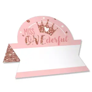 Big Dot of Happiness 24-Set 1st Birthday Little Miss Onederful Place Cards