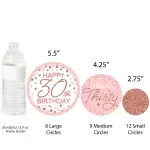 Big Dot of Happiness 27-Count 30th Pink Rose Gold Birthday Giant Circle Confetti