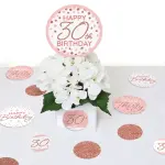 Big Dot of Happiness 27-Count 30th Pink Rose Gold Birthday Giant Circle Confetti