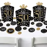 Big Dot of Happiness 30-Set Adult 50th Birthday - Gold Terrific Table Centerpiece Kit