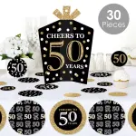 Big Dot of Happiness 30-Set Adult 50th Birthday - Gold Terrific Table Centerpiece Kit