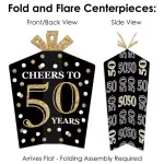 Big Dot of Happiness 30-Set Adult 50th Birthday - Gold Terrific Table Centerpiece Kit