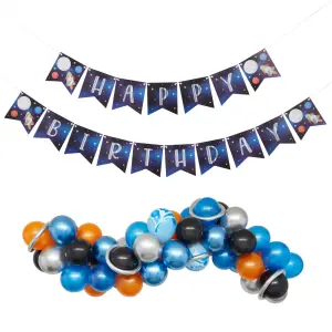 Blue Panda 102-Piece Solar System Party Decor Set