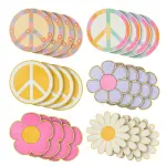 Blue Panda 24-Piece (7.9 In) Peace Sign Cutouts for 60s Hippie Decorations for Party