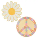 Blue Panda 24-Piece (7.9 In) Peace Sign Cutouts for 60s Hippie Decorations for Party