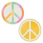 Blue Panda 24-Piece (7.9 In) Peace Sign Cutouts for 60s Hippie Decorations for Party