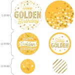 Big Dot of Happiness 27-Count Golden Birthday Giant Circle Confetti