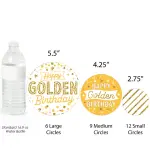 Big Dot of Happiness 27-Count Golden Birthday Giant Circle Confetti