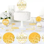 Big Dot of Happiness 27-Count Golden Birthday Giant Circle Confetti