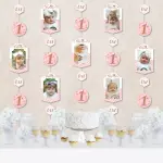 Big Dot of Happiness 35-Pieces 1st Birthday Little Miss Onederful Vertical Photo Garland