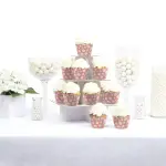 Big Dot of Happiness 12-Set Pink Daisy Flowers Cupcake Wrappers