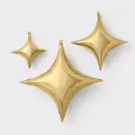 Spritz3-Count Gold Quadrangle Star Shaped Foil Balloons